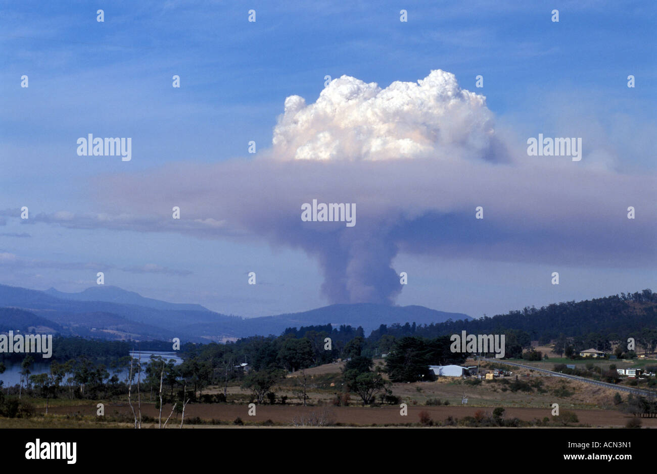 Bushfire smoke and clouds, Australia, photo by Bruce Miller Stock Photo ...