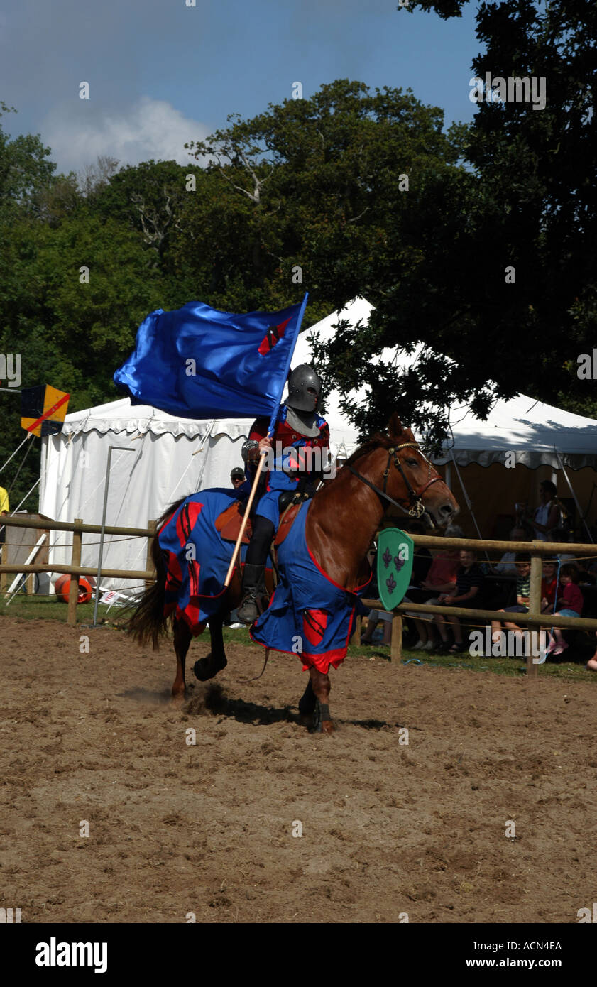 Medieval England and a traditional Knights in Armour Jousting Tournament Stock Photo