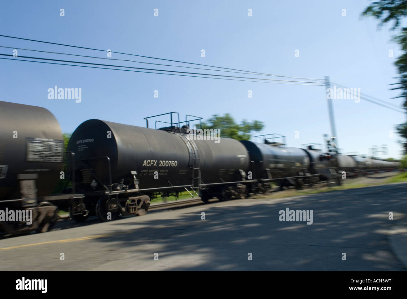 Freight train with tanker cars in Durand Michigan USA Stock Photo Alamy
