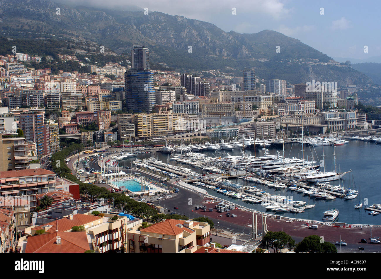 Monte Carlo harbour on the Cote d’Azur, full of expensive boats owned
