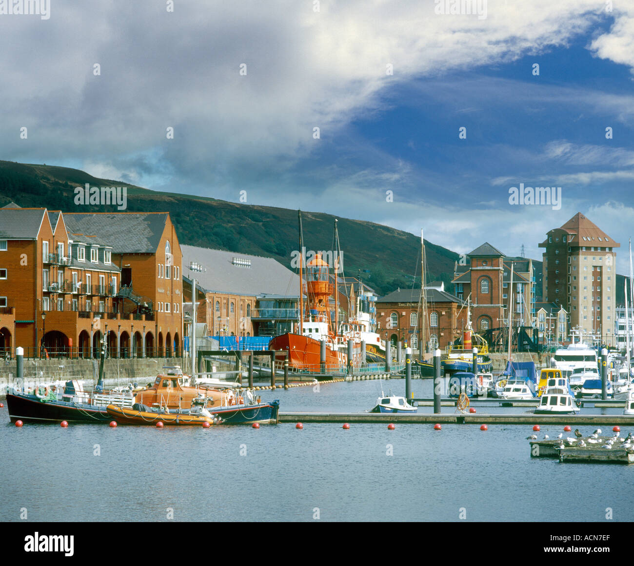 Swansea Docks marina development South Wales Stock Photo Alamy