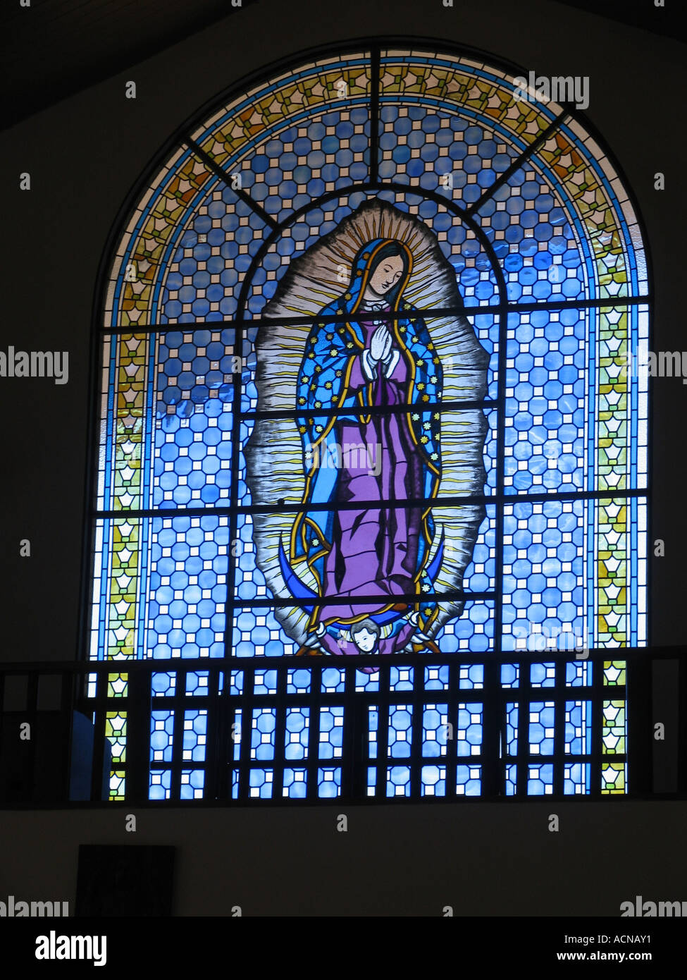 Nuestra Señora de Guadalupe Catholic Church - vitraux - Brasilia Stock Photo