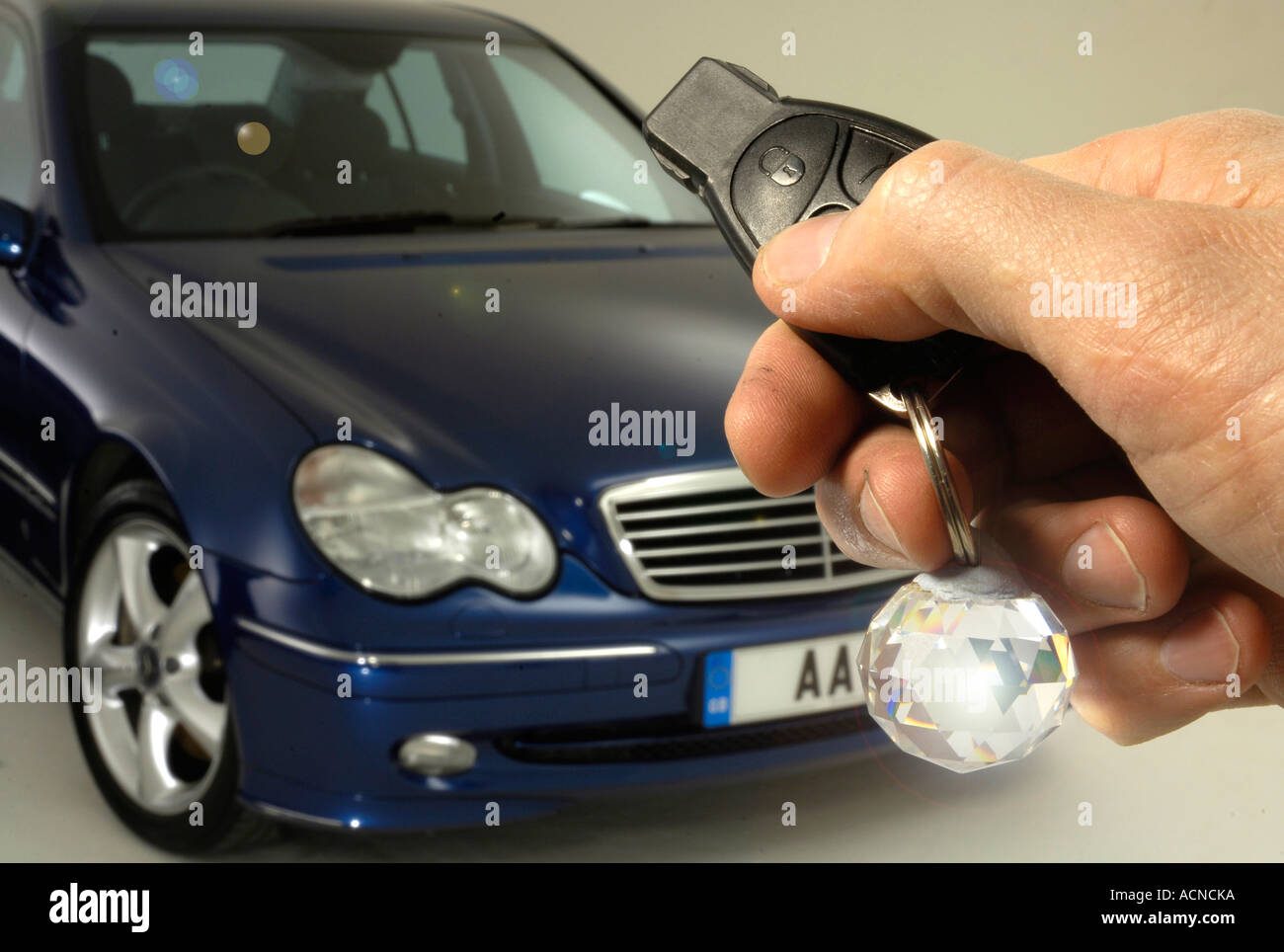 Remote locking key on a diamond key ring Stock Photo Alamy