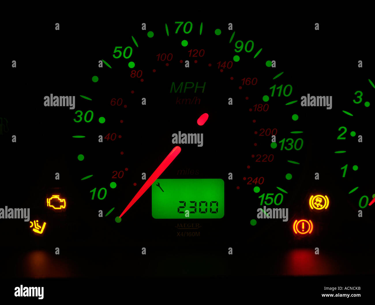 Warning lights on a car Stock Photo Alamy