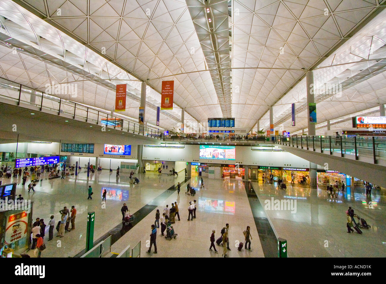 Departures Hall Hong Kong International Airport HKG Stock Photo