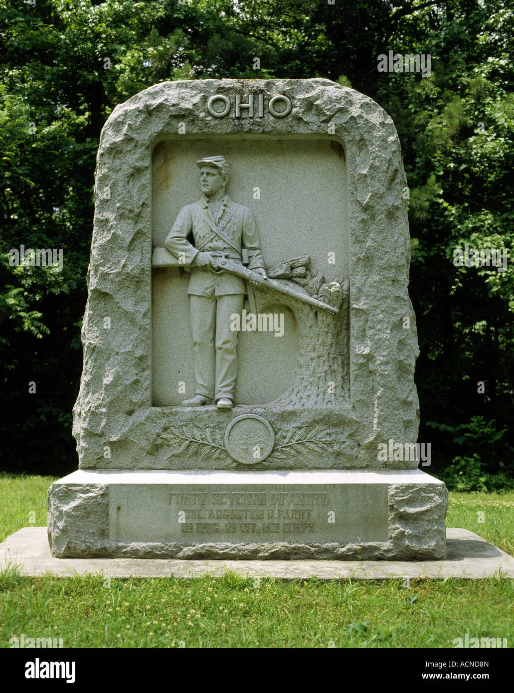 geography/travel, USA, Mississippi, Vicksburg, National Military Parl, memorial, 47th Ohio Infantry Regiment, Colonel Agustus C. Stock Photo
