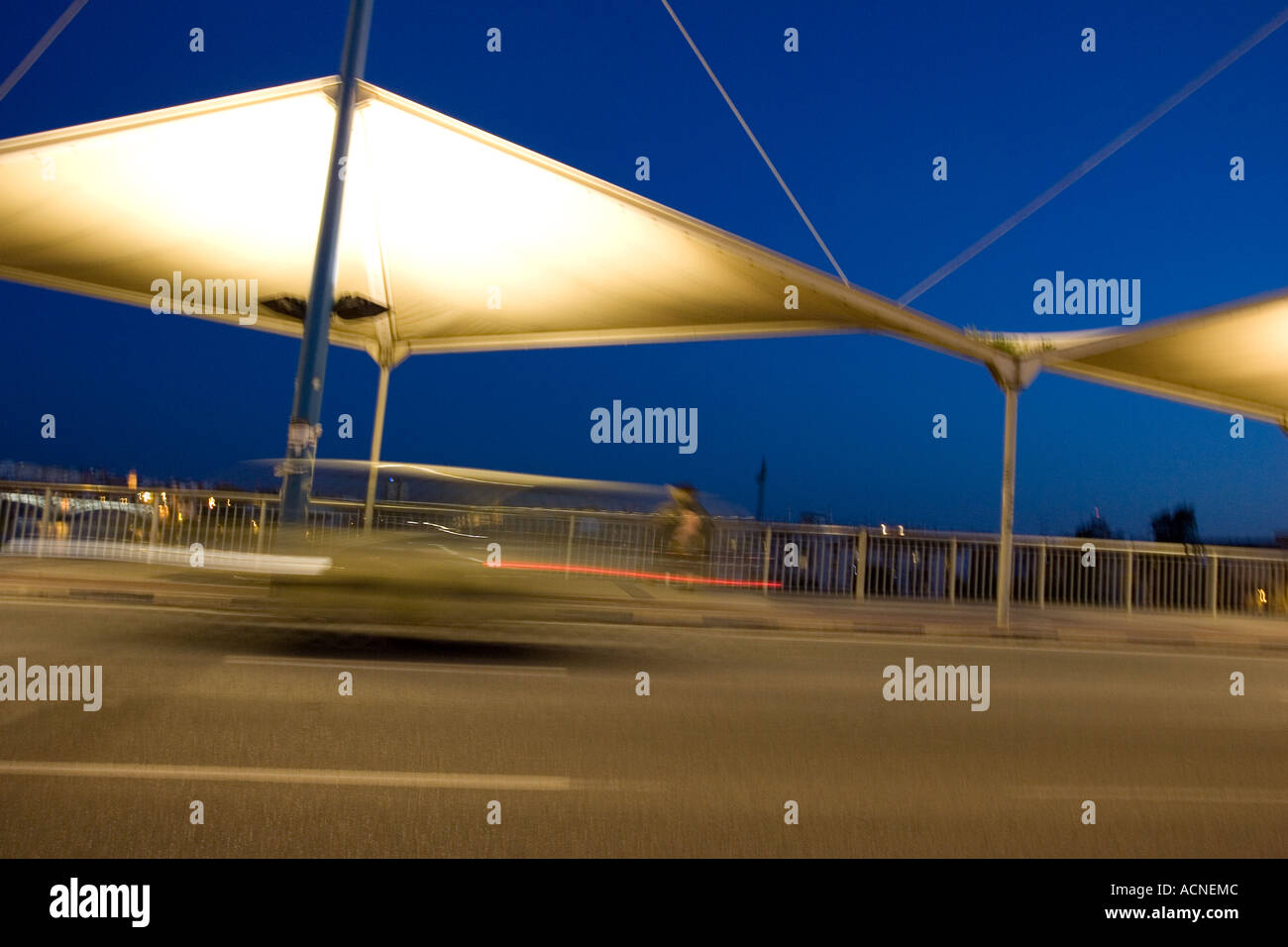 Speed view: city from car Stock Photo - Alamy