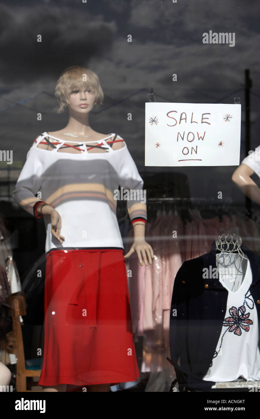 Hand Written Sale Now On Sign Next To Full Length Female Mannequin In   Hand Written Sale Now On Sign Next To Full Length Female Mannequin ACNGKT 