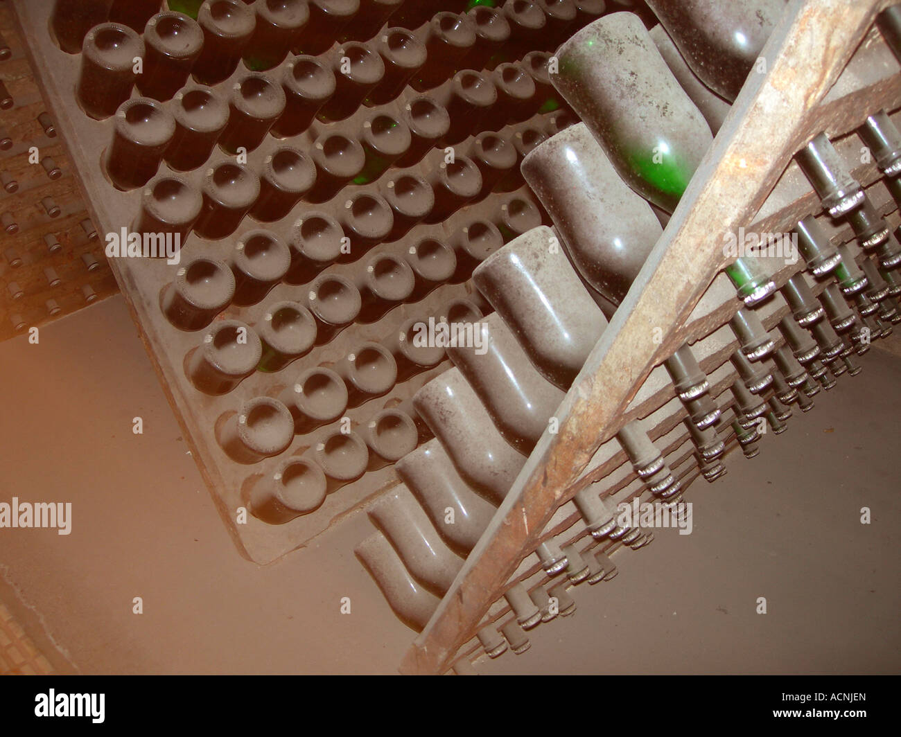 Catalonia cava sparkling wine cellar bottles fermentation Stock Photo Alamy