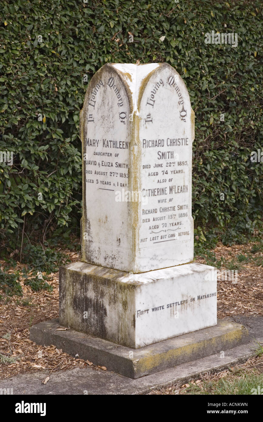 The Kauri Museum first white settlers of Matakohe family gravestone in