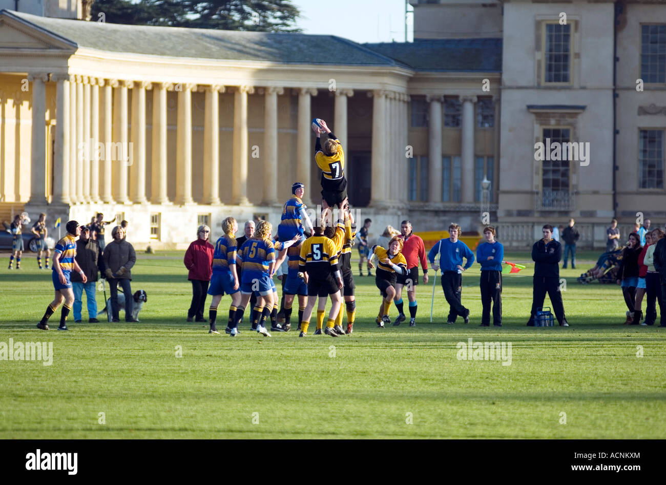 Playing rugby at Stowe Public School Buckingham MK18 5EH England Stowe Public School Stock Photo