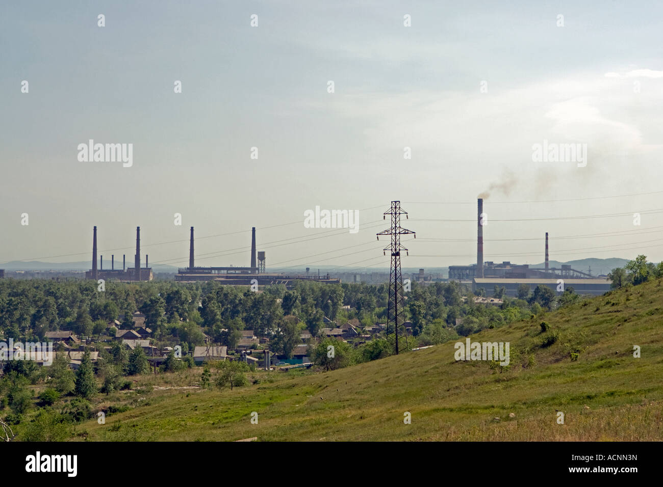 Power stations in the city of Komsomolsk in Russia s far east Stock Photo