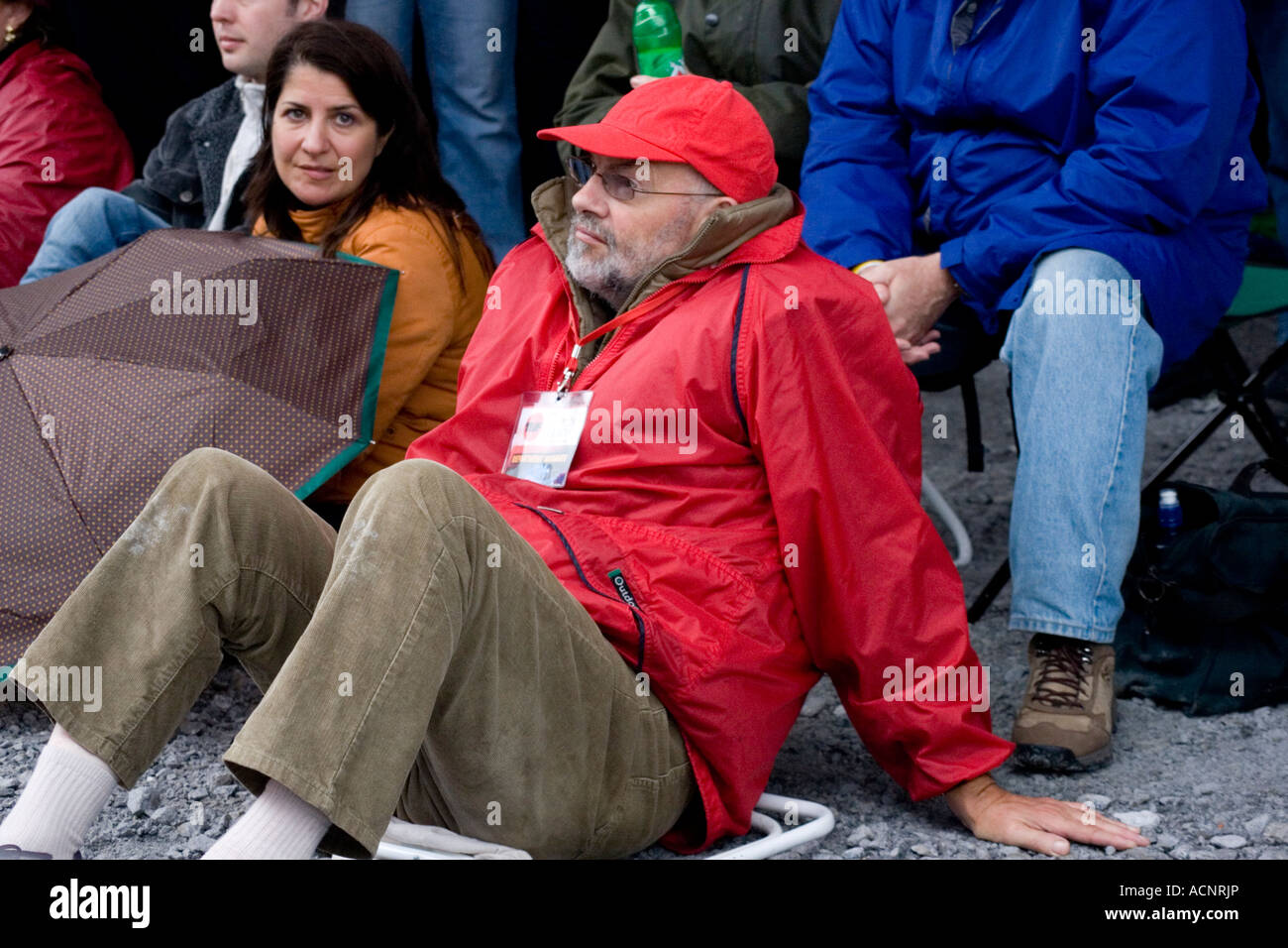 Older people at outdoor music festival Stock Photo