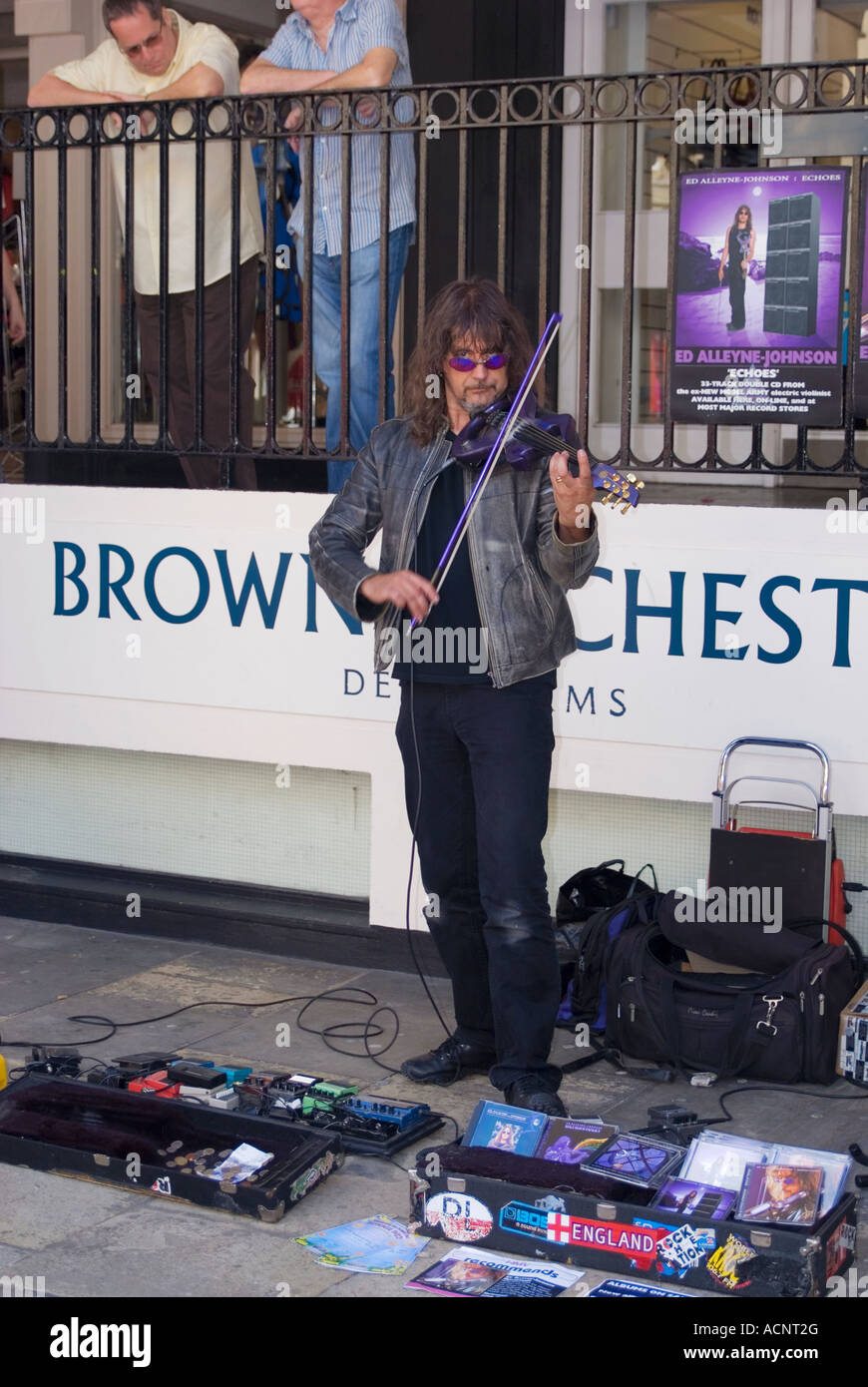 Ed Alleyne Johnson, violinist and composer, busking in Chester City
