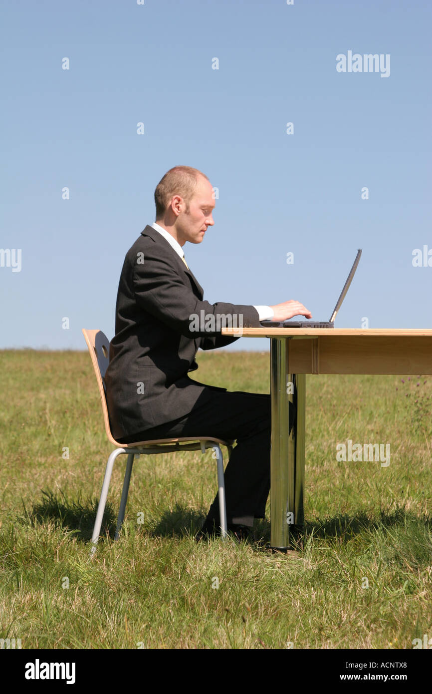 Businessman at work - Geschäftsmann arbeitet Stock Photo