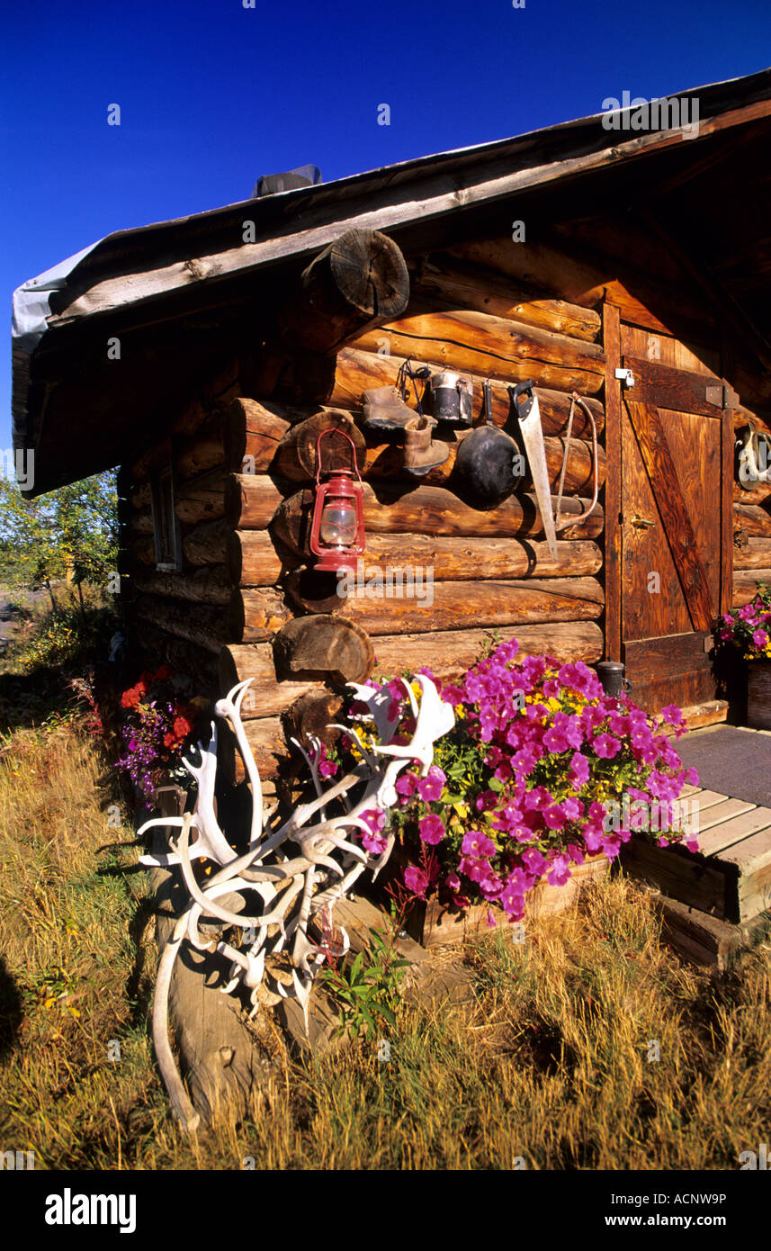 Trappers log cabin in the Arctic Circle, Northwest Territories, Canada