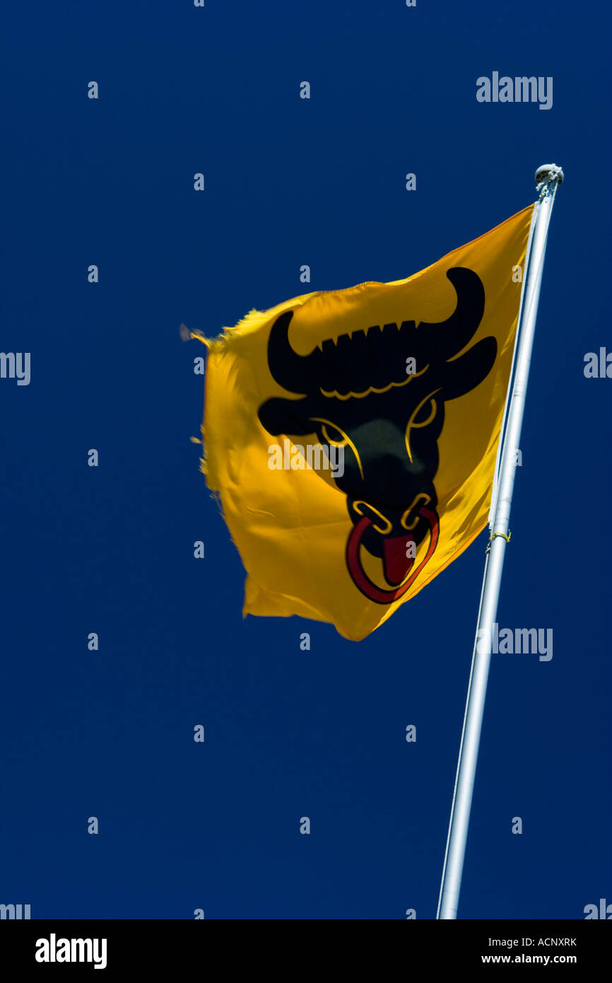 Uri canton flag floating in the wind, Switzerland Stock Photo Alamy