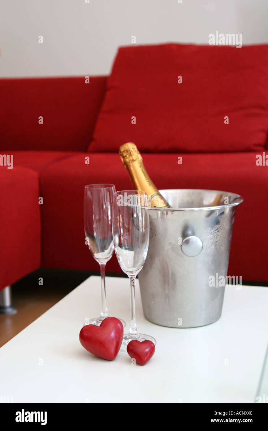 Champagne for two Champagner für zwei Stock Photo Alamy