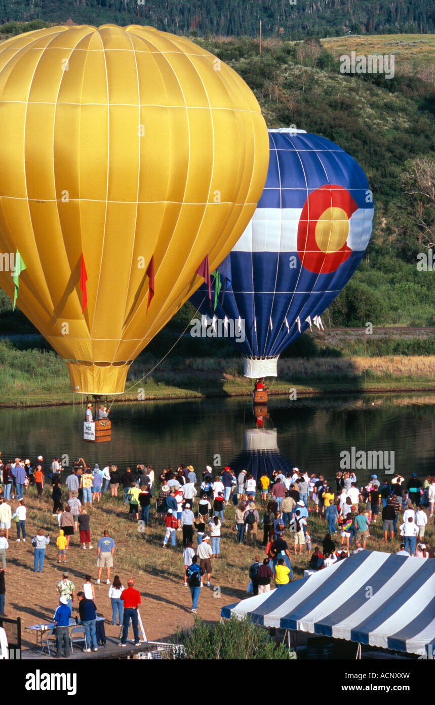 Hot air balloon festival Steamboat Springs Colorado USA Stock Photo Alamy