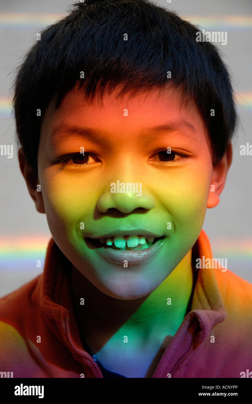 boy in the rainbow Stock Photo - Alamy