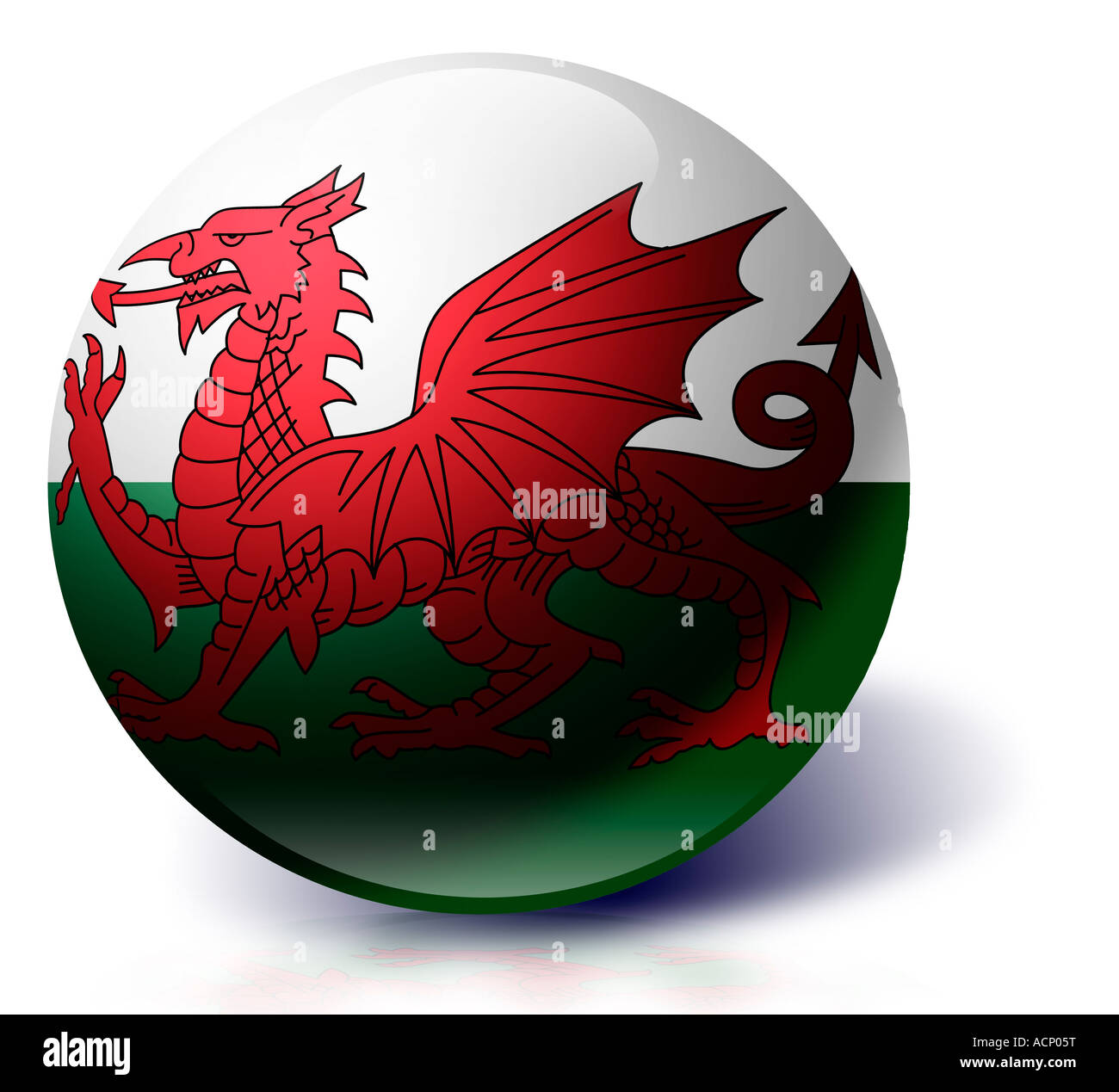 Wales flag as a glass ball Stock Photo