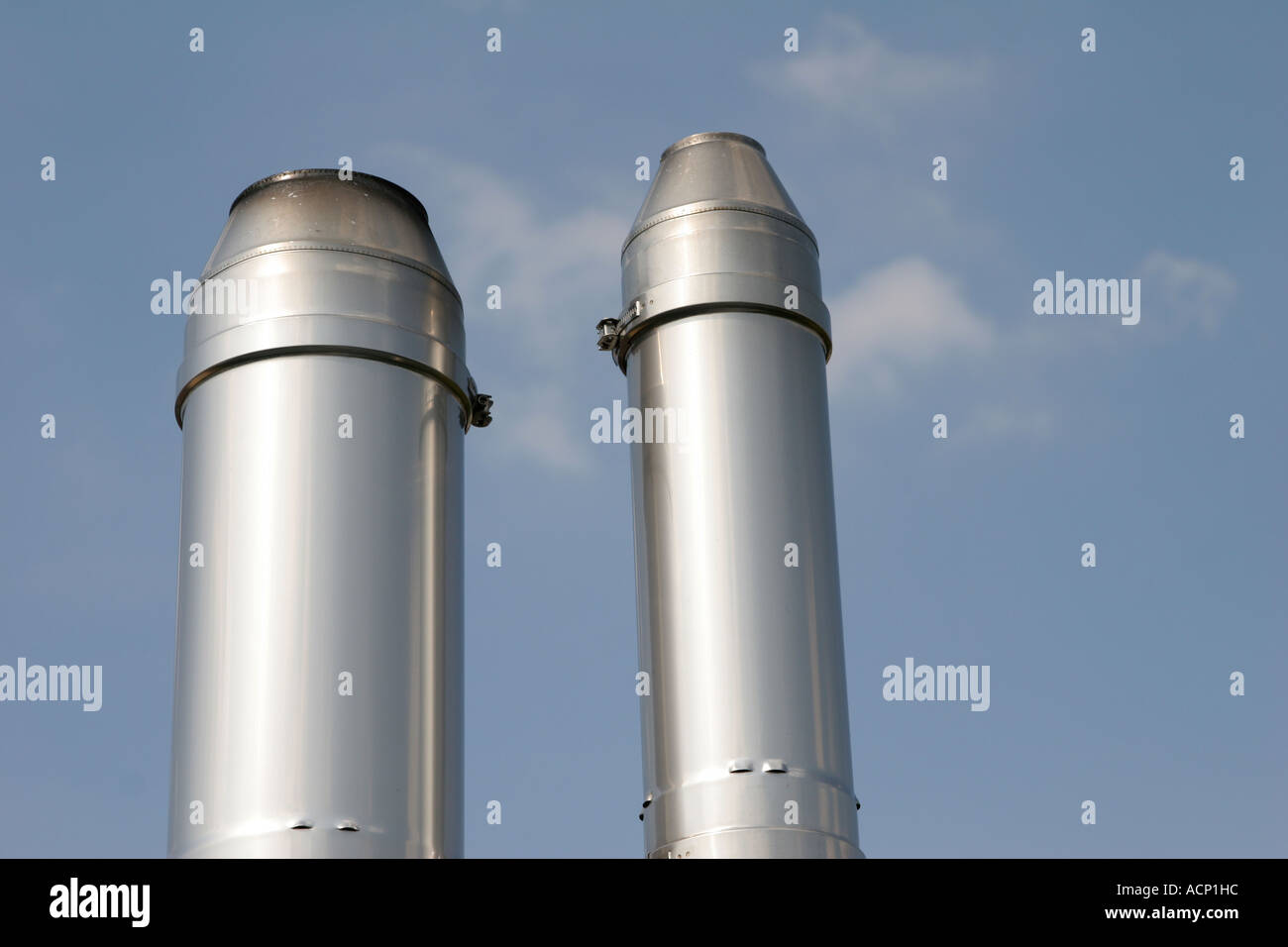 Stainless steel chimneys Edelstahlschornsteine Stock Photo Alamy