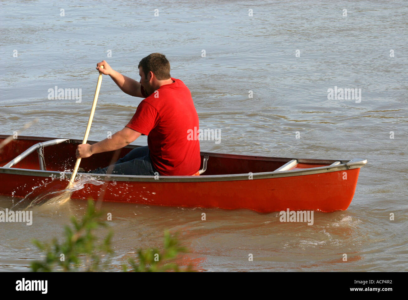Canoeing on a dangerous river Stock Photo Alamy