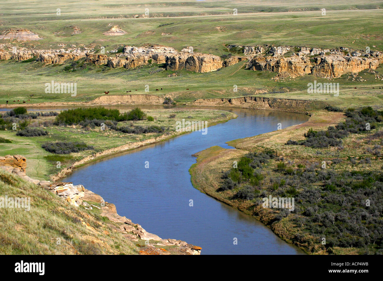 GEOLOGICAL; Milk River Valley, Alberta, Canada, and Montana, USA Stock
