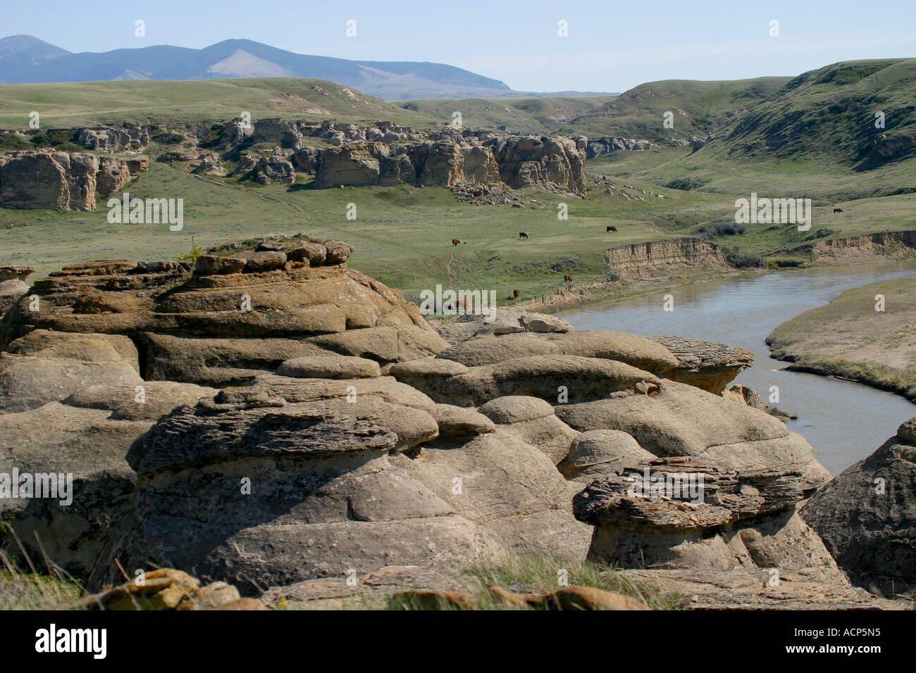 GEOLOGICAL; Milk River Valley, Alberta, Canada, and Montana, USA Stock