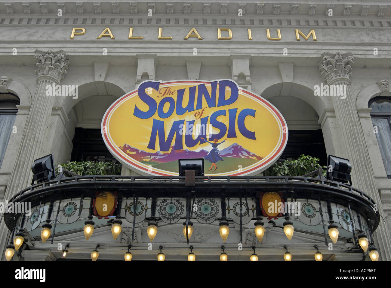Sound of Music poster outside palladium  theatre,London,England,GB,UK,EU,Europe Stock Photo