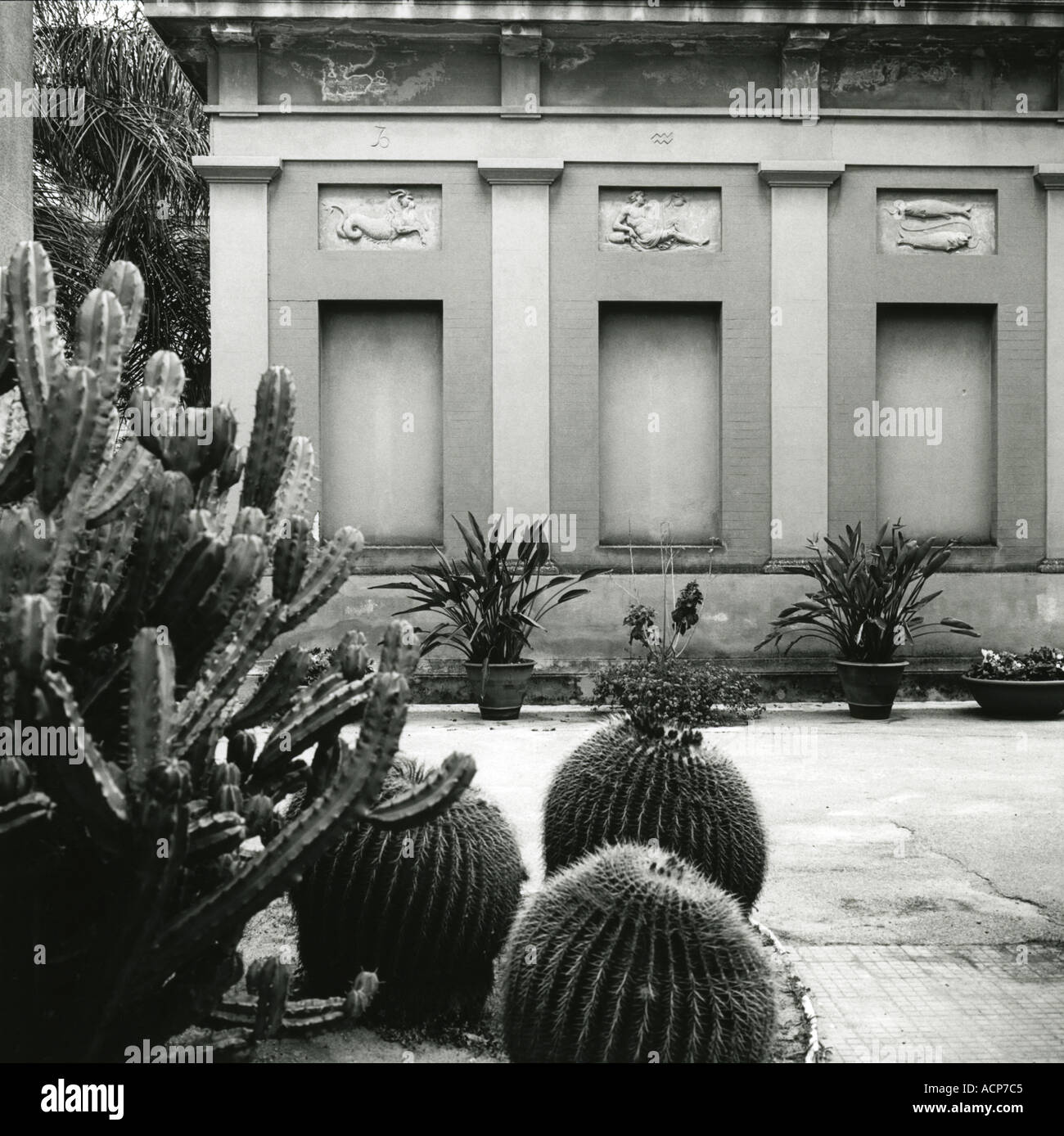 Main building inside of the Botanical Garden in Palermo capital of ...