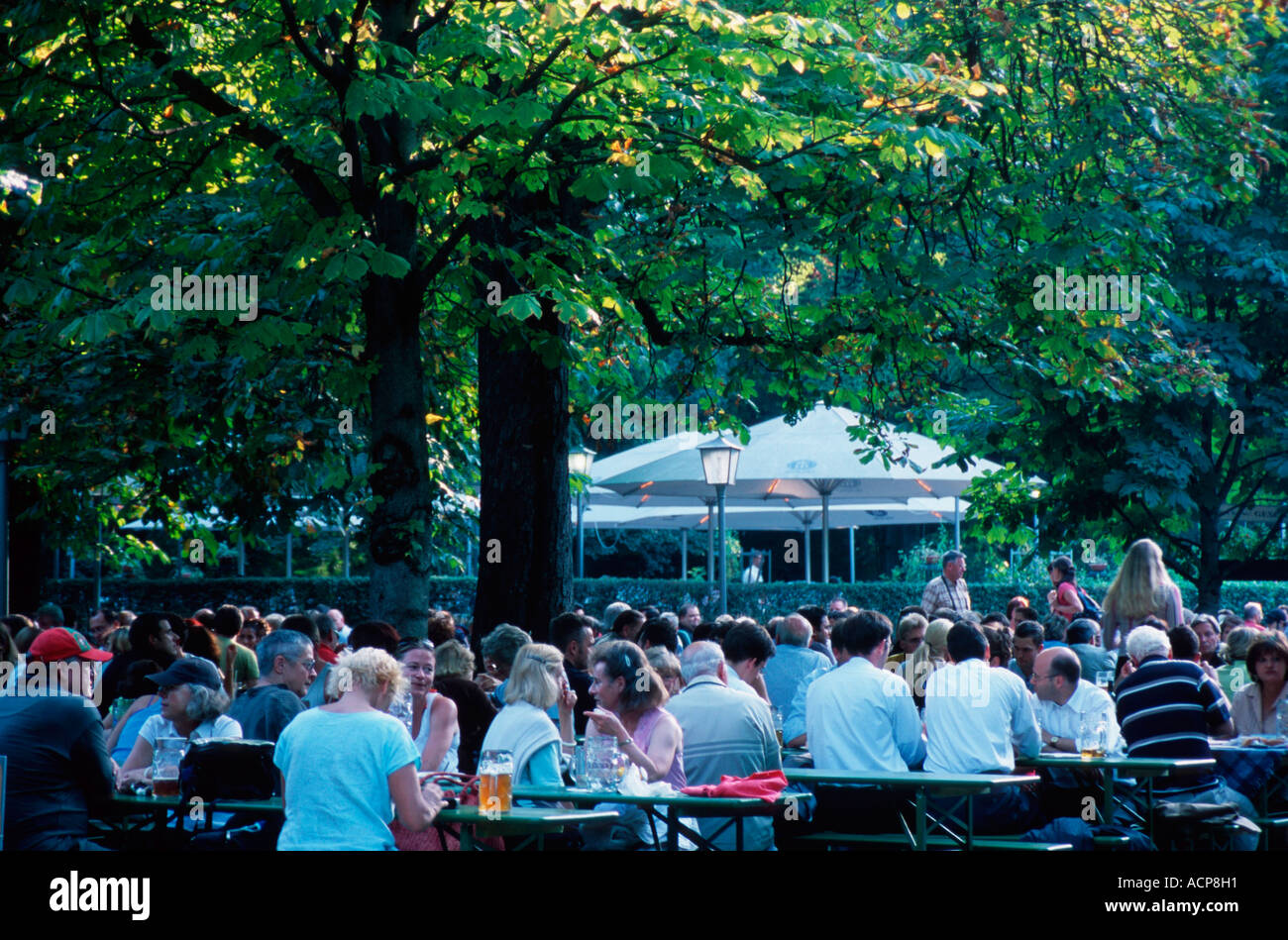 Beer garden / Munich Stock Photo Alamy