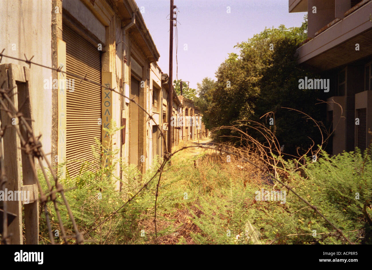 A view into the UN buffer zone in Nicosia in Cyprus known ...