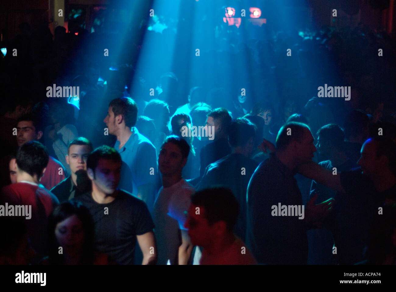 Nightclub Dancefloor Packed with Revellers Stock Photo