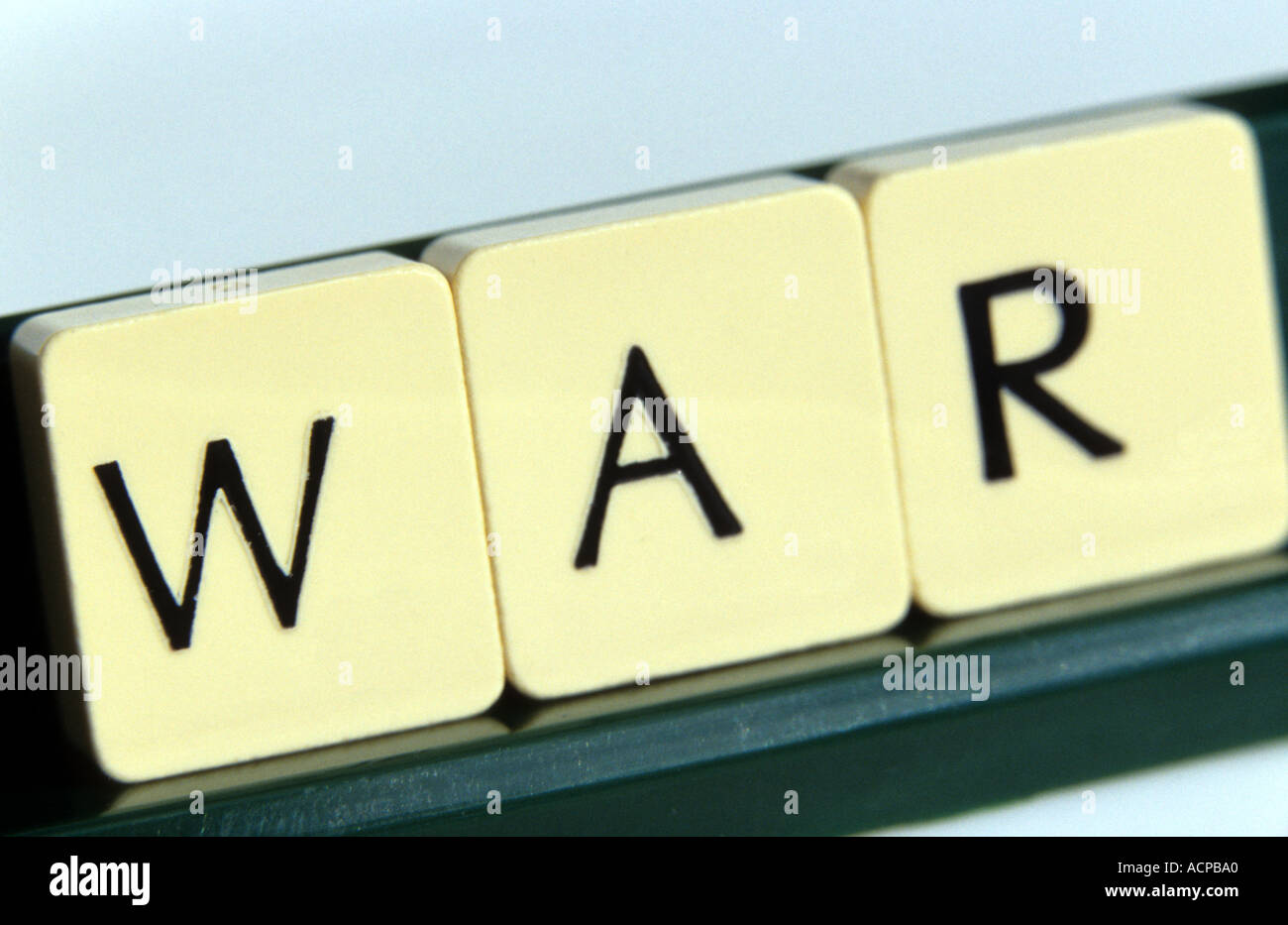 War world with scrabble letters Stock Photo