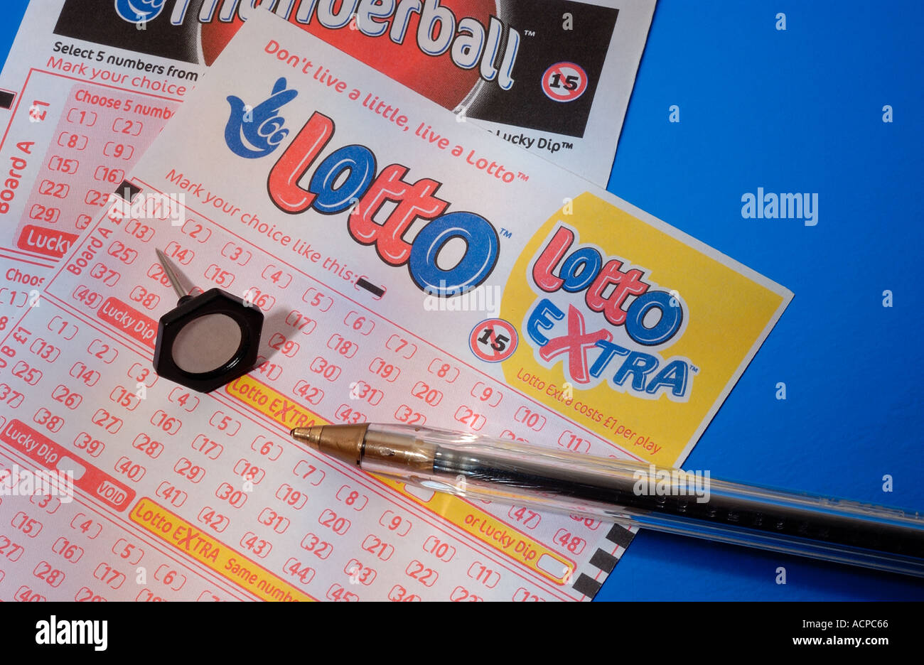 Choose national lottery numbers Stock Photo