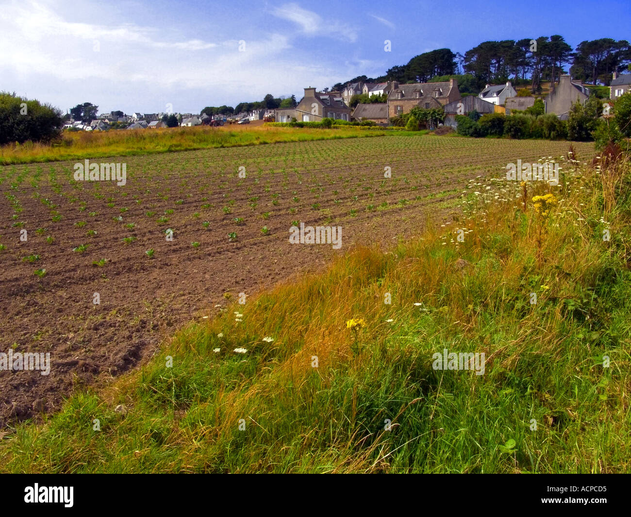 france brittany finistere seaside coastal holiday resort town of st pol