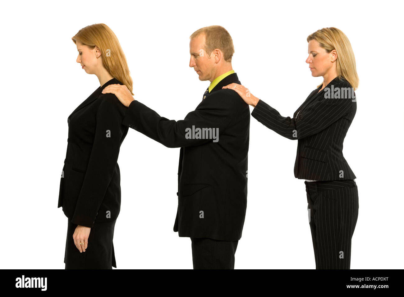 Three women stand hi-res stock photography and images - Alamy