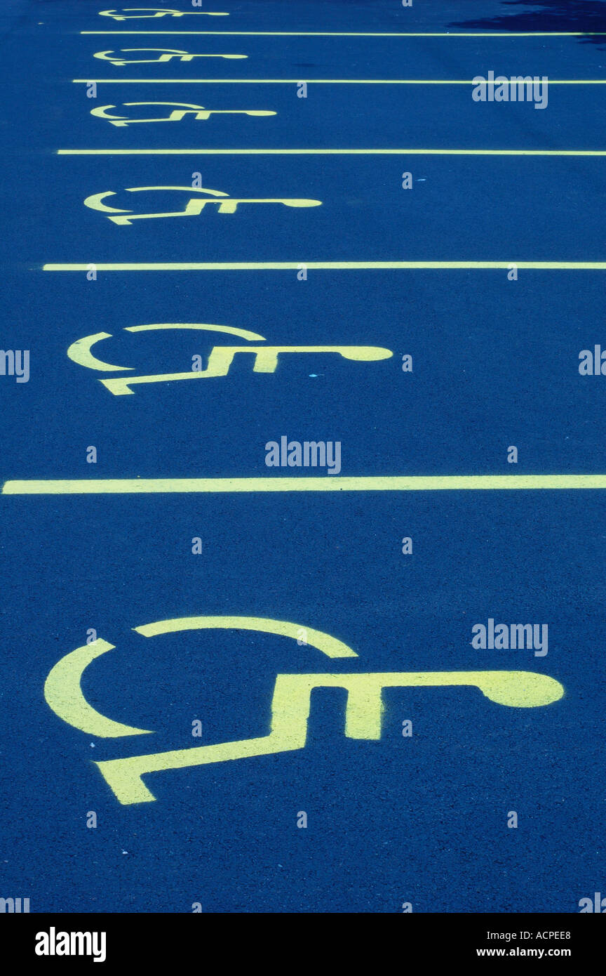 handicapped parking spot spots in a row painted parking space for