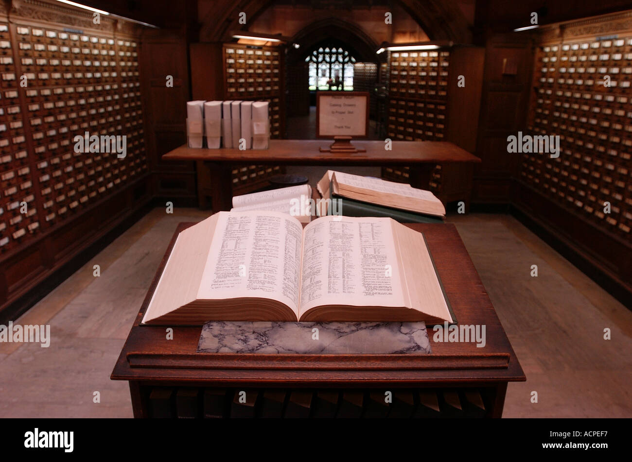 Photo of a Book with card catalogs in a library Stock Photo - Alamy