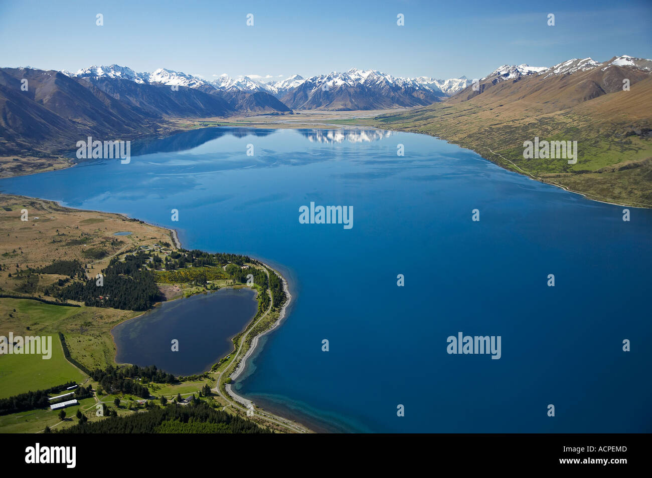 Lake Ohau and Lake Middleton Mackenzie Country South Island New Zealand ...