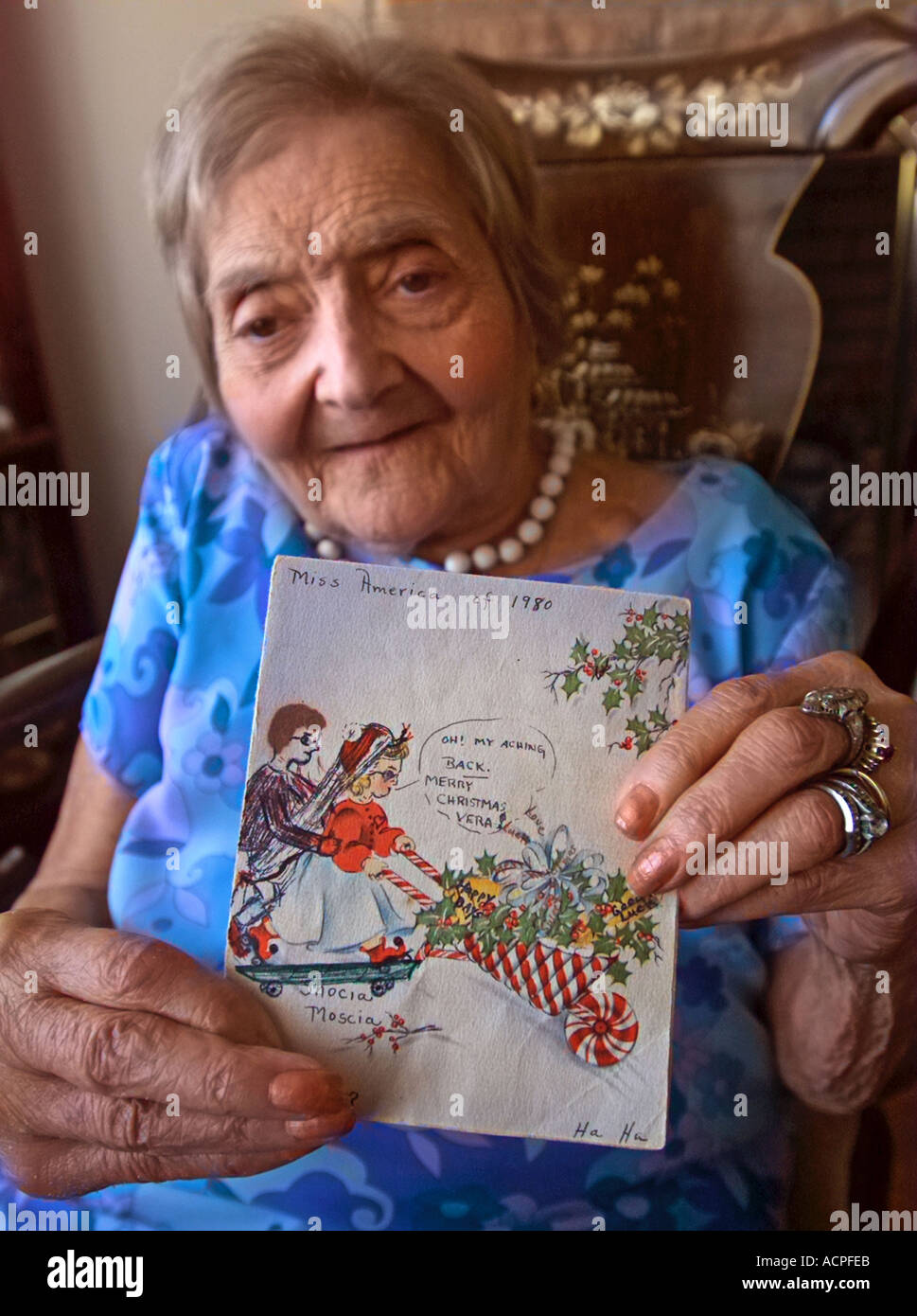 unusual story of christmas cheer love dedication christmas card handmade with artist Stock Photo