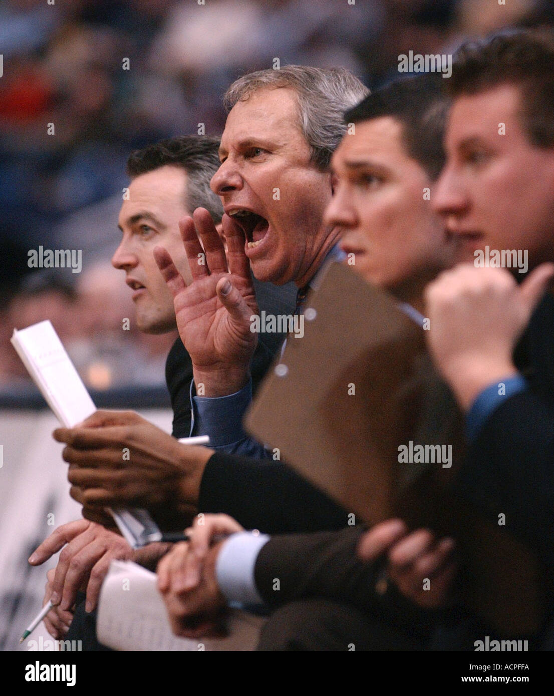coaches coach yell from the bench team of coaches Stock Photo Alamy