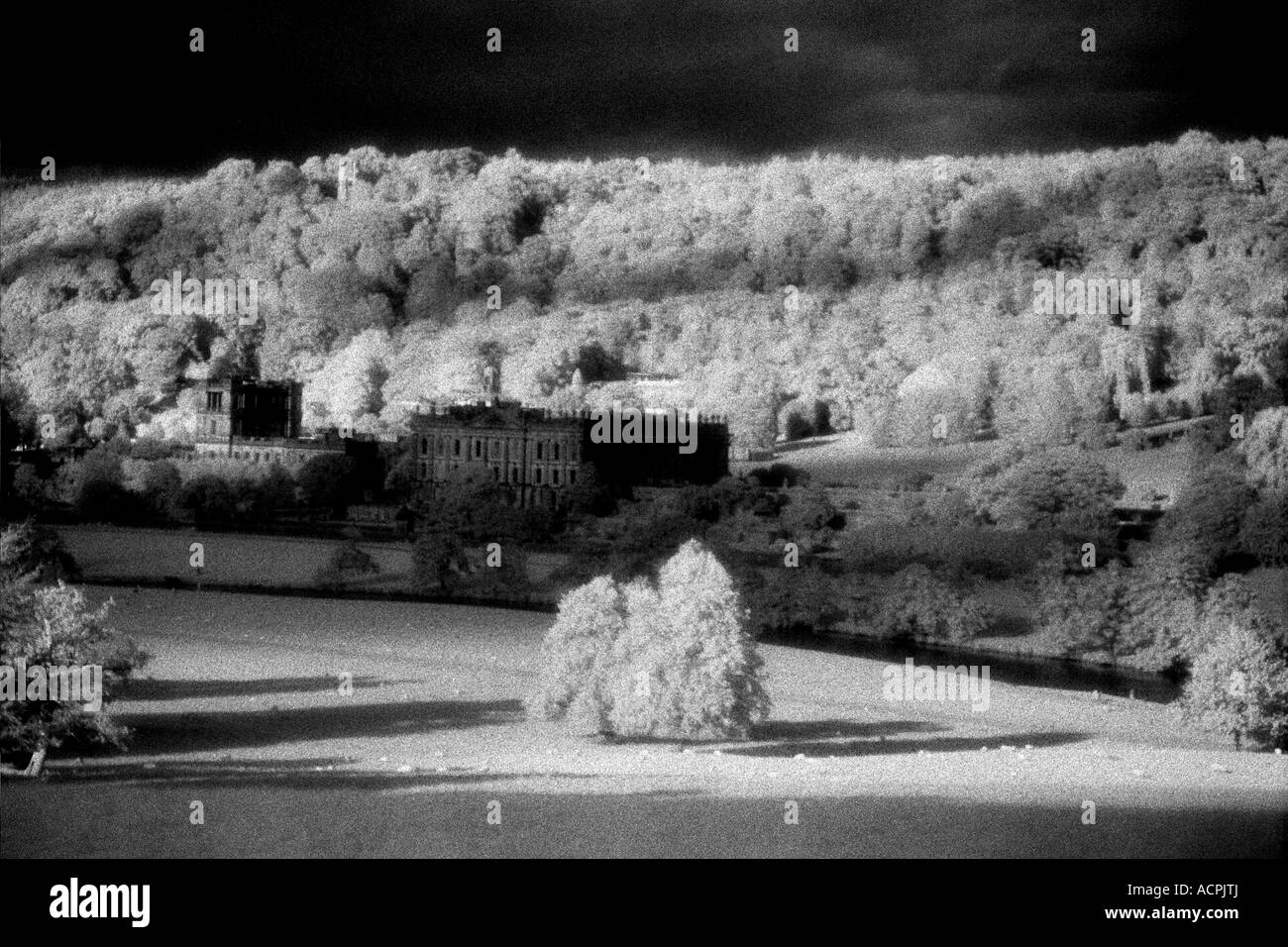 Chatsworth House Taken with Infra red Film Stock Photo