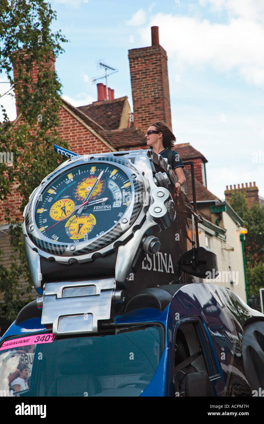 Festina watch on the Tour de France publicity vehicle passing through  Canterbury Kent during the 2007 Tour de France Stock Photo - Alamy