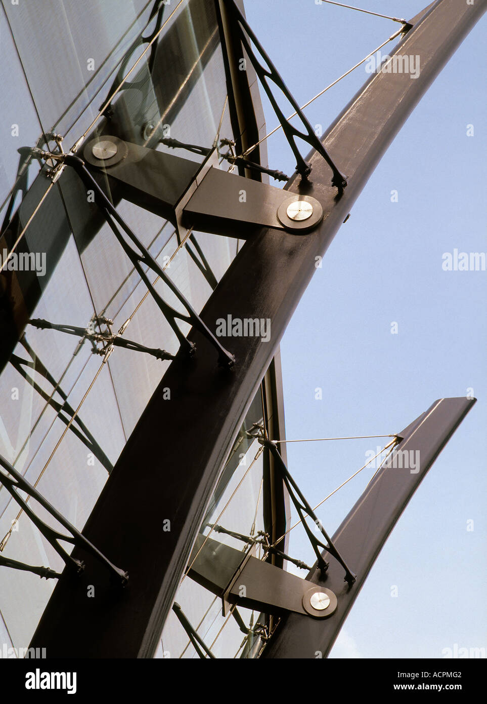 Architectural steelwork detail at the Western Morning News Printworks Stock Photo