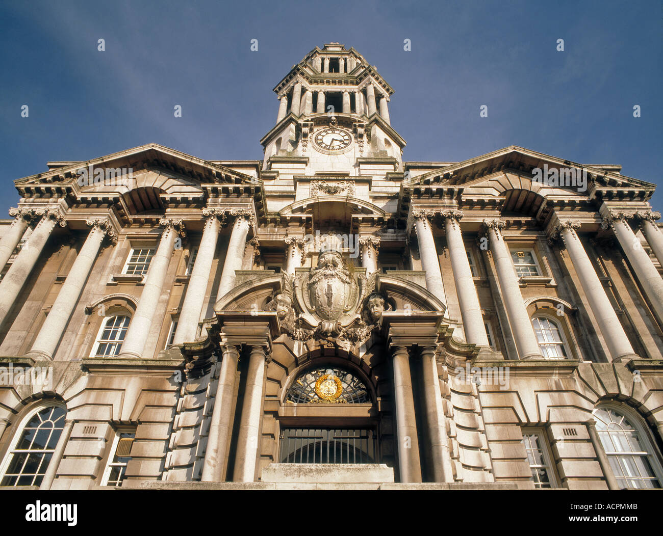 Main facade of Stockport Town Hall Stock Photo
