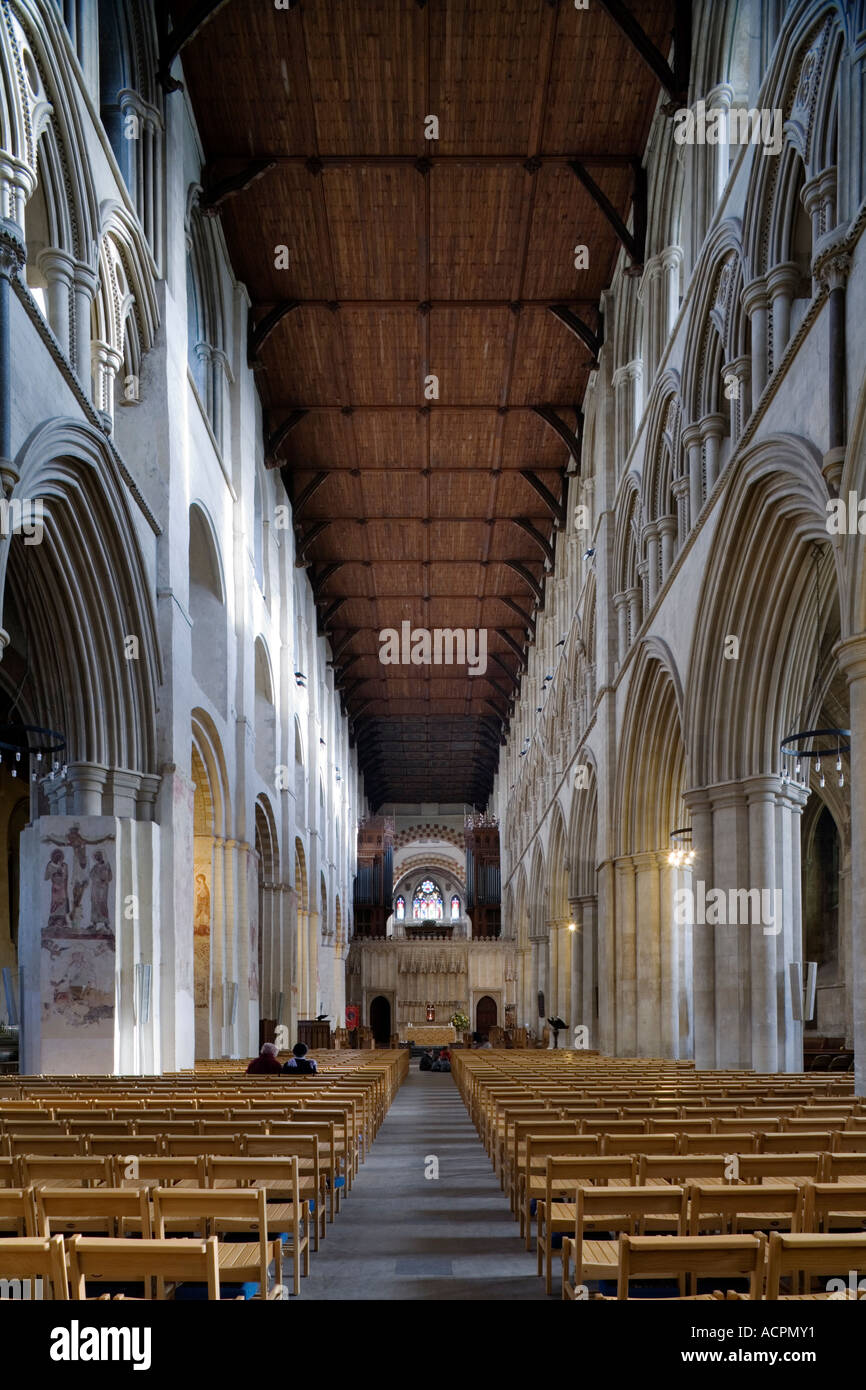 Interior of St Albans Abbey Hertfordshire Stock Photo