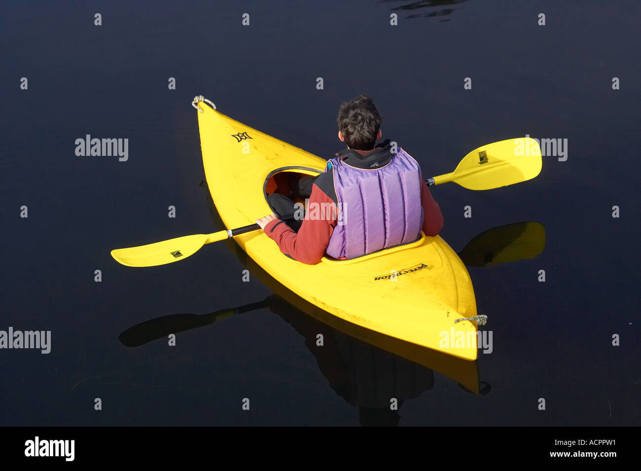 Kayak Moeraki River by Lake Moeraki West Coast South Island New Zealand Stock Photo