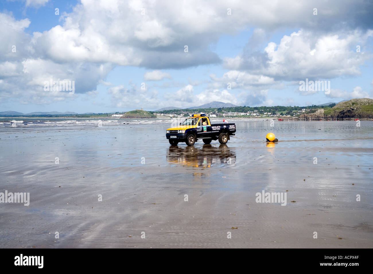 Beach warden on Black Rock Sands North Wales Stock Photo - Alamy